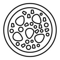 Round tray with delicious pizza with mushrooms and olives for menu design vector