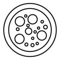 Simple line icon of a petri dish with bacteria growing inside vector