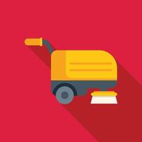 Floor cleaning machine scrubbing using rotating brushes vector