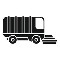 Street cleaning machine using rotating brushes icon vector