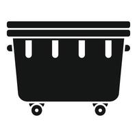 Large trash container with closed lid on wheels vector