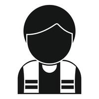 Security guard wearing reflective vest icon simple style vector