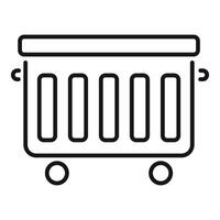 Heating radiator with thermostat controlling temperature icon vector
