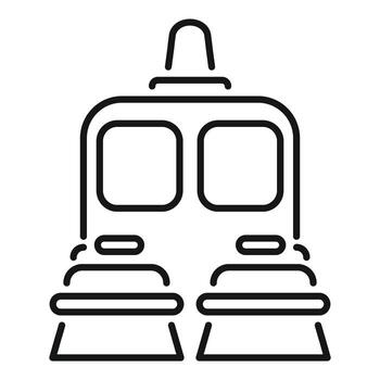 Front view of empty train with seats and windows vector