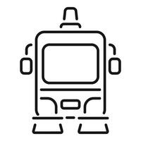 Modern tram front view public transportation icon vector
