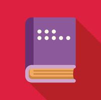 Purple braille book cover lying on red background vector
