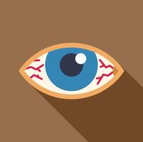 Human eye showing red veins and irritation vector