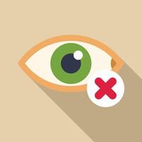 Human eye with red cross showing blind concept vector