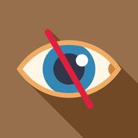 Human eye with diagonal line showing unsuitable content for viewers vector