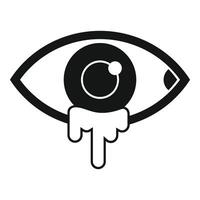 Eye bleeding icon, simple style vector