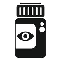 Eye drops bottle icon, simple style vector