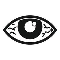 Human eye showing red veins simple icon vector