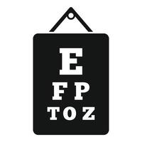 Snellen eye chart hanging on wall depicting vision test vector