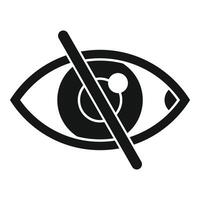 Black crossed eye showing concept of blindness vector