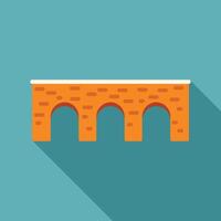 Simple flat design of an old stone bridge with arches vector
