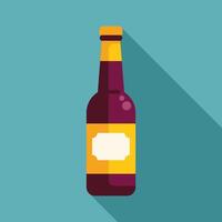 Bottle of beer with blank label casting long shadow vector