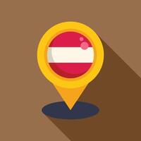 Yellow pin pointing latvia location on map vector