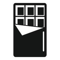 Opened chocolate bar with foil wrapper icon vector
