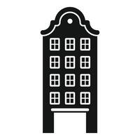 Amsterdam canal house facade showing typical dutch architecture vector