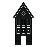 Three story residential building facade with attic vector