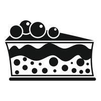 Blueberry cake slice with cream filling icon showing a dessert vector