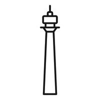 Tv tower is broadcasting radio waves signal icon vector