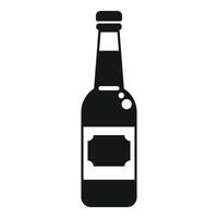 Closed beer bottle with blank label is standing on white background vector