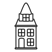 Line drawing representing a house with attic windows and chimney vector