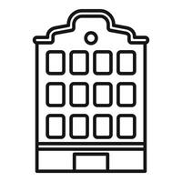 City building facade with multiple windows icon showing urban architecture vector