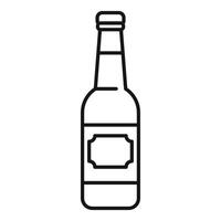 Glass bottle containing fresh beer with blank label vector