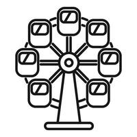 Ferris wheel rotating at amusement park with empty cabins vector