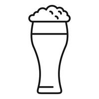 Glass of beer with foam minimalist icon depicting refreshing beverage vector