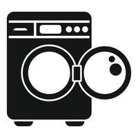 Washing machine presenting open door with bubbles inside vector