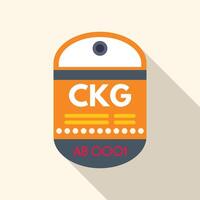 Luggage tag showing airport code for chongqing jiangbei international airport vector