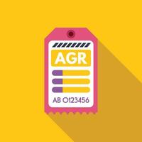 Pink agr tag showing progress with long shadow vector