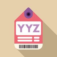 Pink luggage tag with bar code and yyz airport code vector