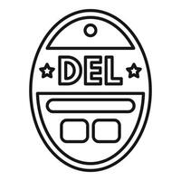 Black oval delete key keyboard button icon vector
