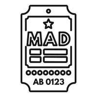 Mad tag representing madness and craziness vector