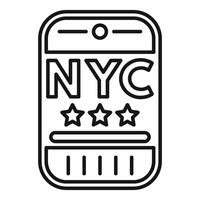 Nyc label with three stars showing high quality rating vector
