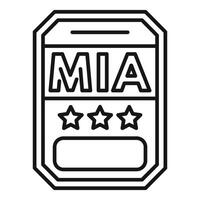 Mia military dog tag showing soldier is missing in action vector