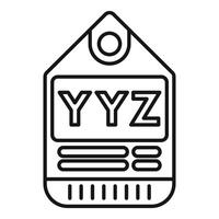Blank price tag with yyz lettering indicating origin vector