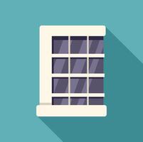 Modern office building with large windows casting long shadow vector