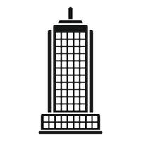 Black and white icon of tall building with antenna vector