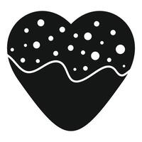 Delicious heart shaped cookie covered in chocolate icing vector