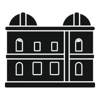 Large observatory building featuring two domes for astronomical observation vector