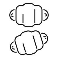 Respirator mask with exhalation valve icon set showing two different angles vector