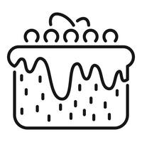 Cake with dripping icing and sprinkles being iced minimalist icon vector