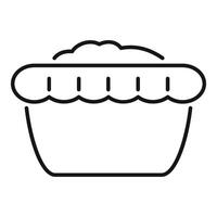 Baking pie icon showing food preparation with dough and filling vector