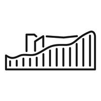 Rollercoaster is going up on rails minimalist icon vector