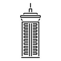 Tall and modern city tower with a unique architectural design vector